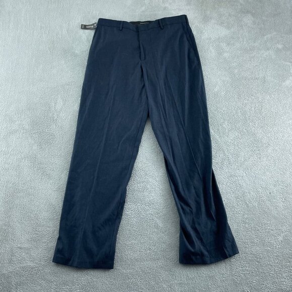 Dockers Premium Mens Flat Relaxed Fit Navy Pants W36 L34 Polyester NWT 4196 - Picture 1 of 12